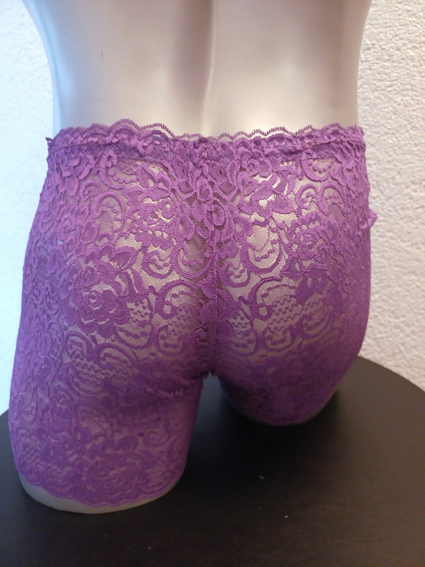 Boxershorts elastische mika - lila Spitze transparent feminin - SEXSENSE