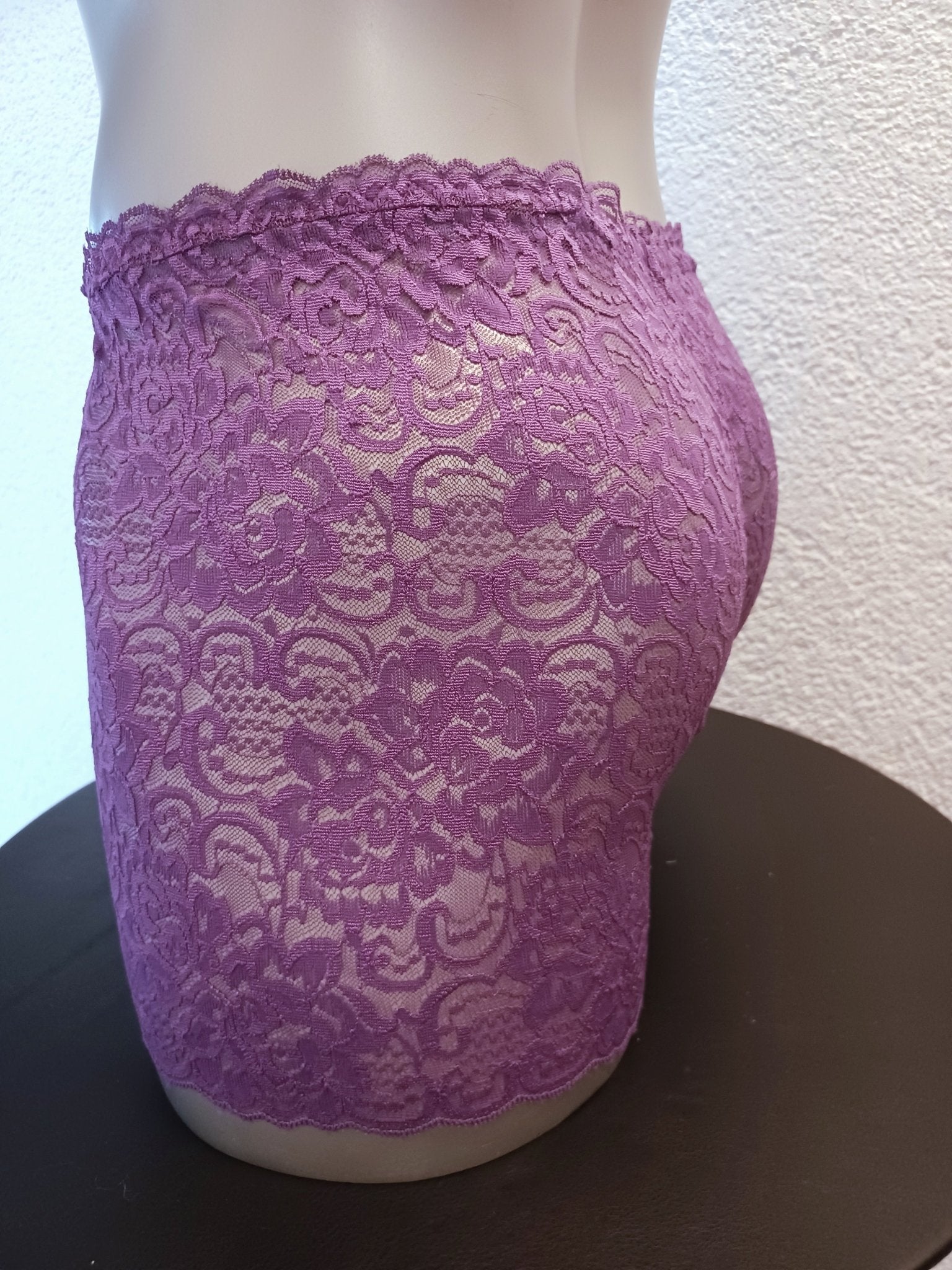 Boxershorts elastische mika - lila Spitze transparent feminin - SEXSENSE