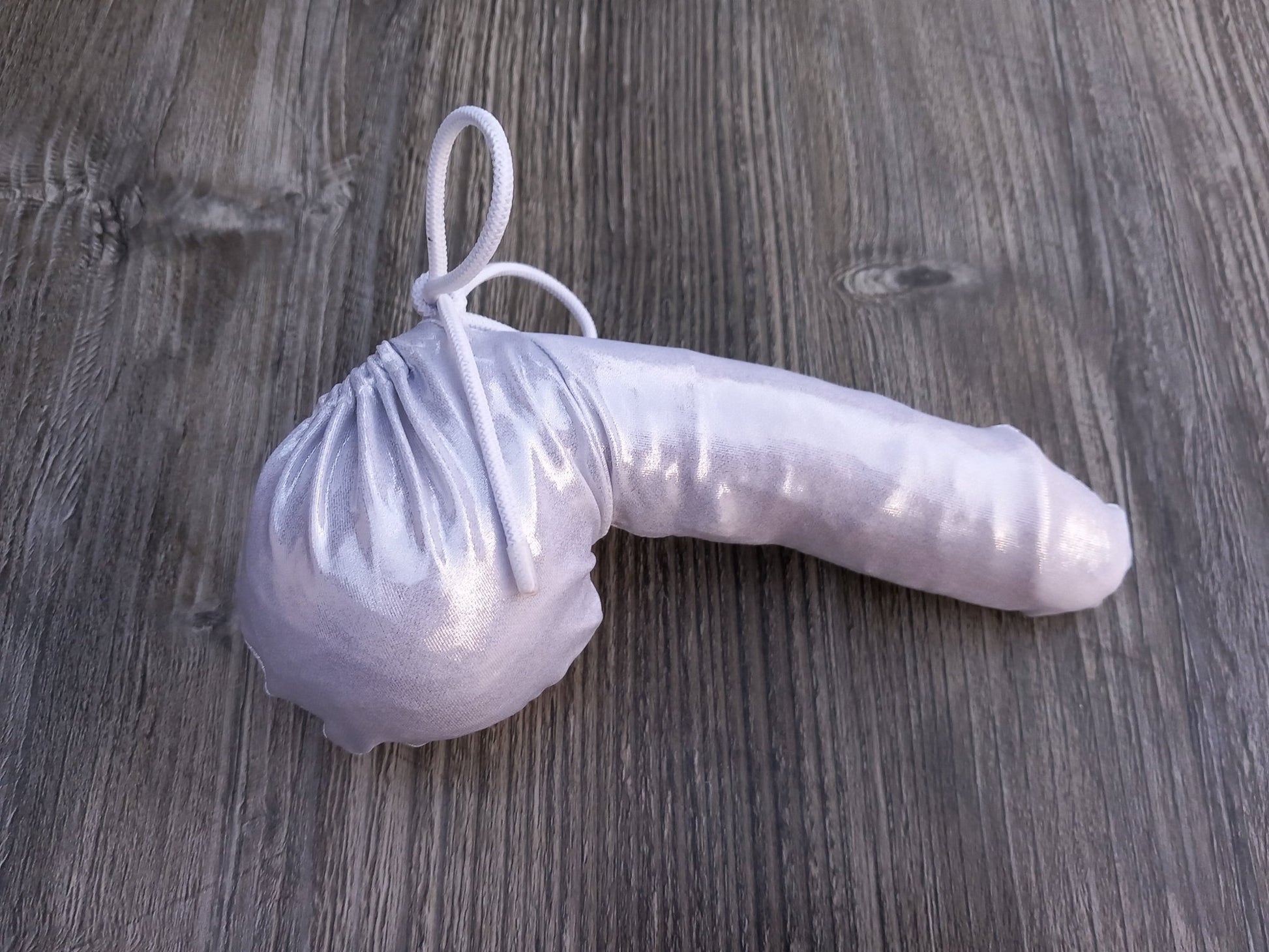 Penissocke Lümmeltüte Juwelensäckchen silberner Lycra Sleeve - SEXSENSE