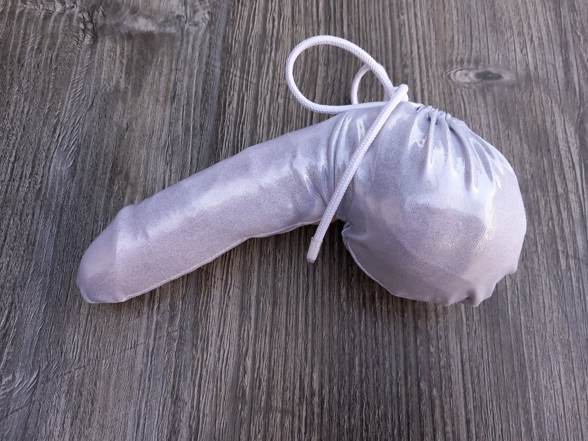 Penissocke Lümmeltüte Juwelensäckchen silberner Lycra Sleeve - SEXSENSE