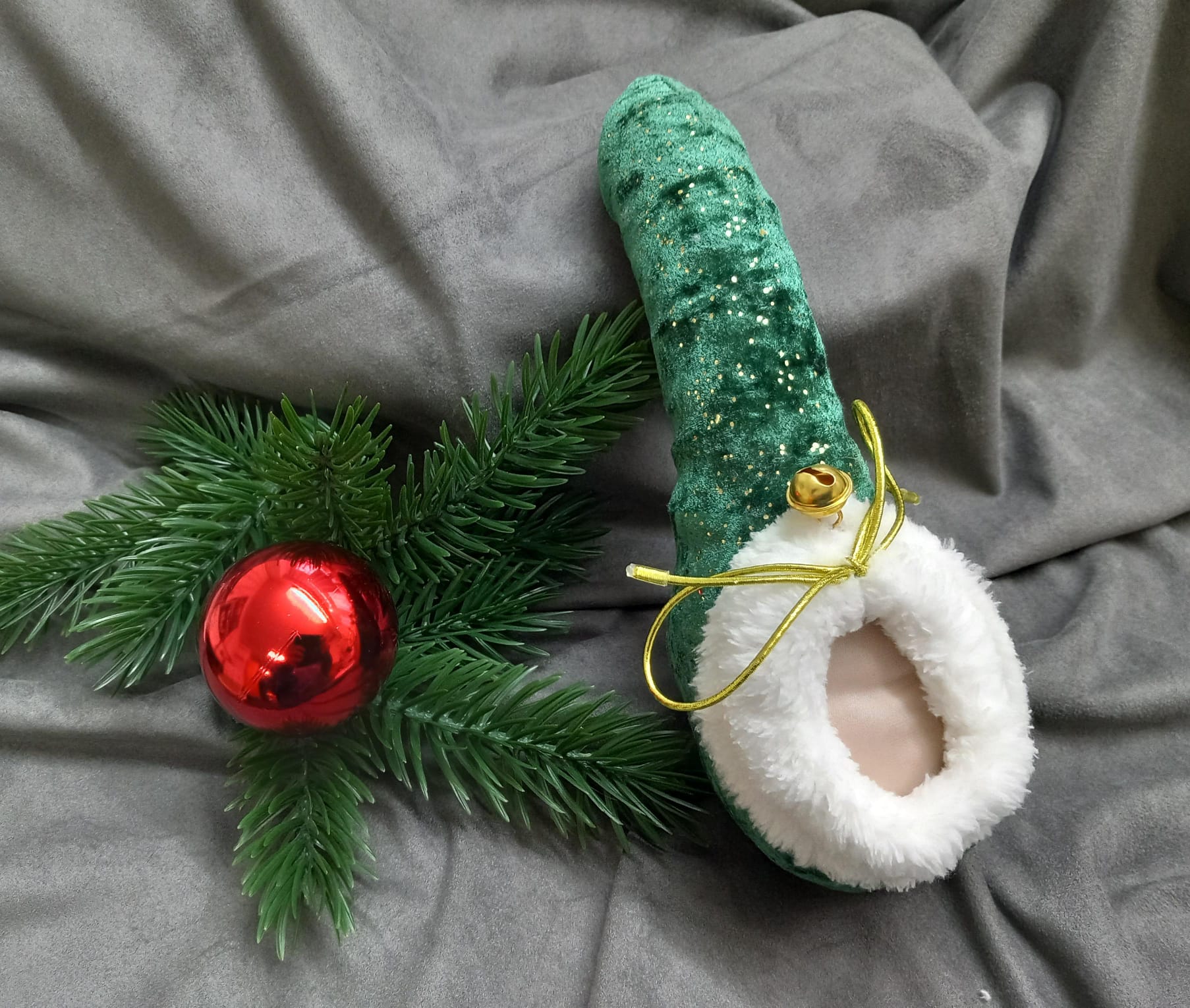 Santa Claus blue or green Lycra Velvet X - Mas Willy Pyjama with white Fur - YourSensualSecrets - YourSensualSecrets