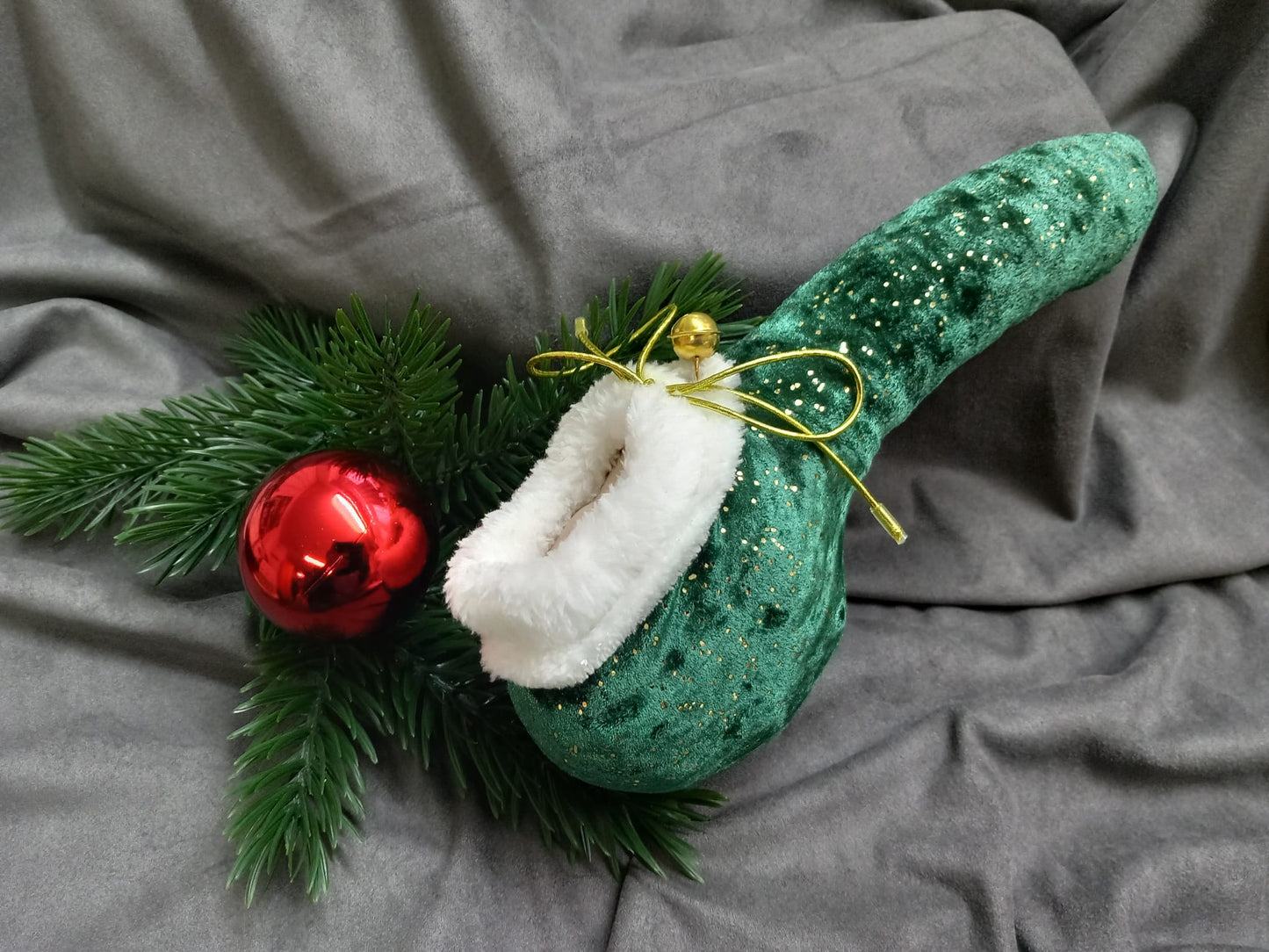 Santa Claus blue or green Lycra Velvet X - Mas Willy Pyjama with white Fur - YourSensualSecrets - YourSensualSecrets