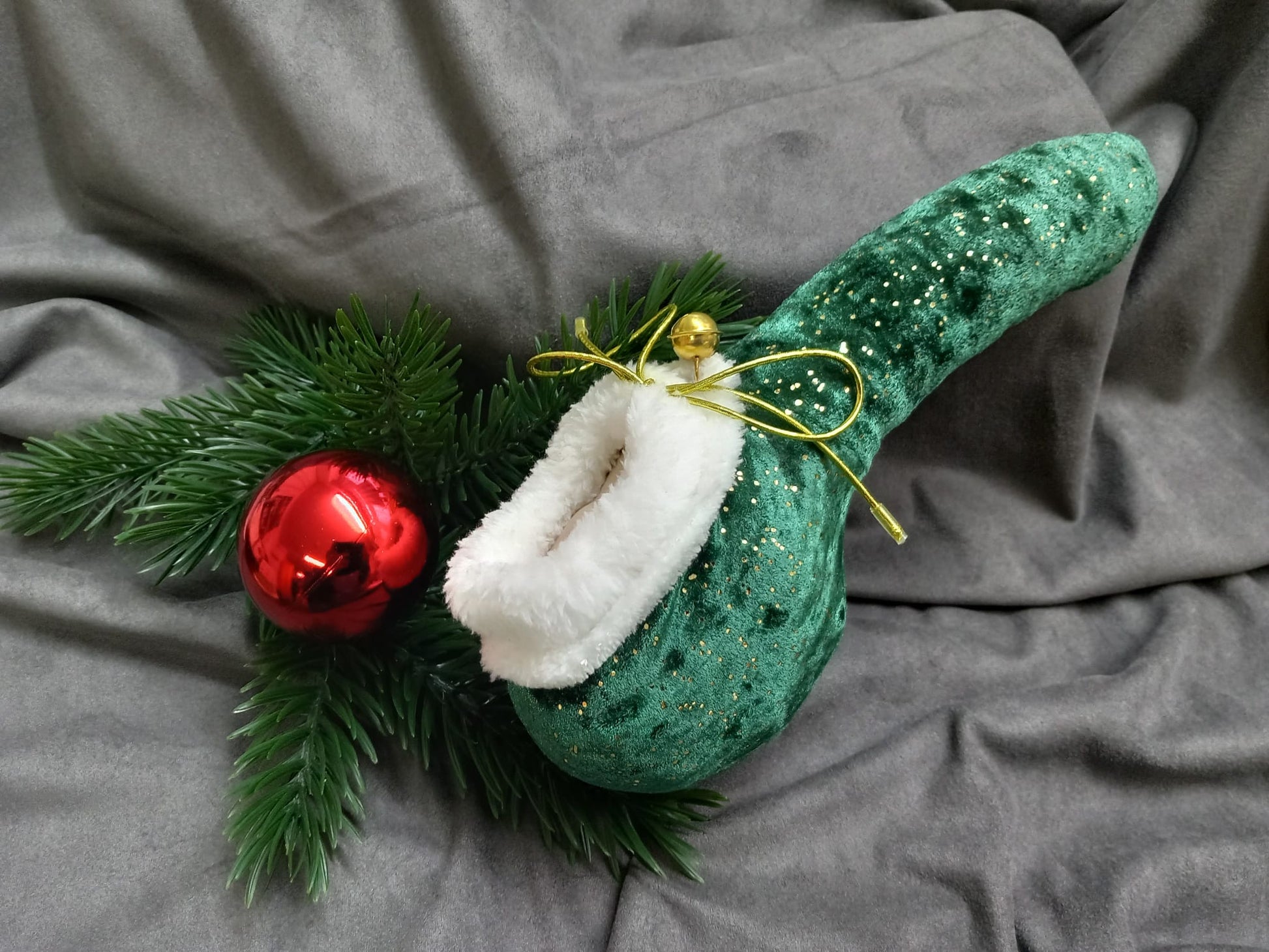 Santa Claus blue or green Lycra Velvet X - Mas Willy Pyjama with white Fur - YourSensualSecrets - YourSensualSecrets
