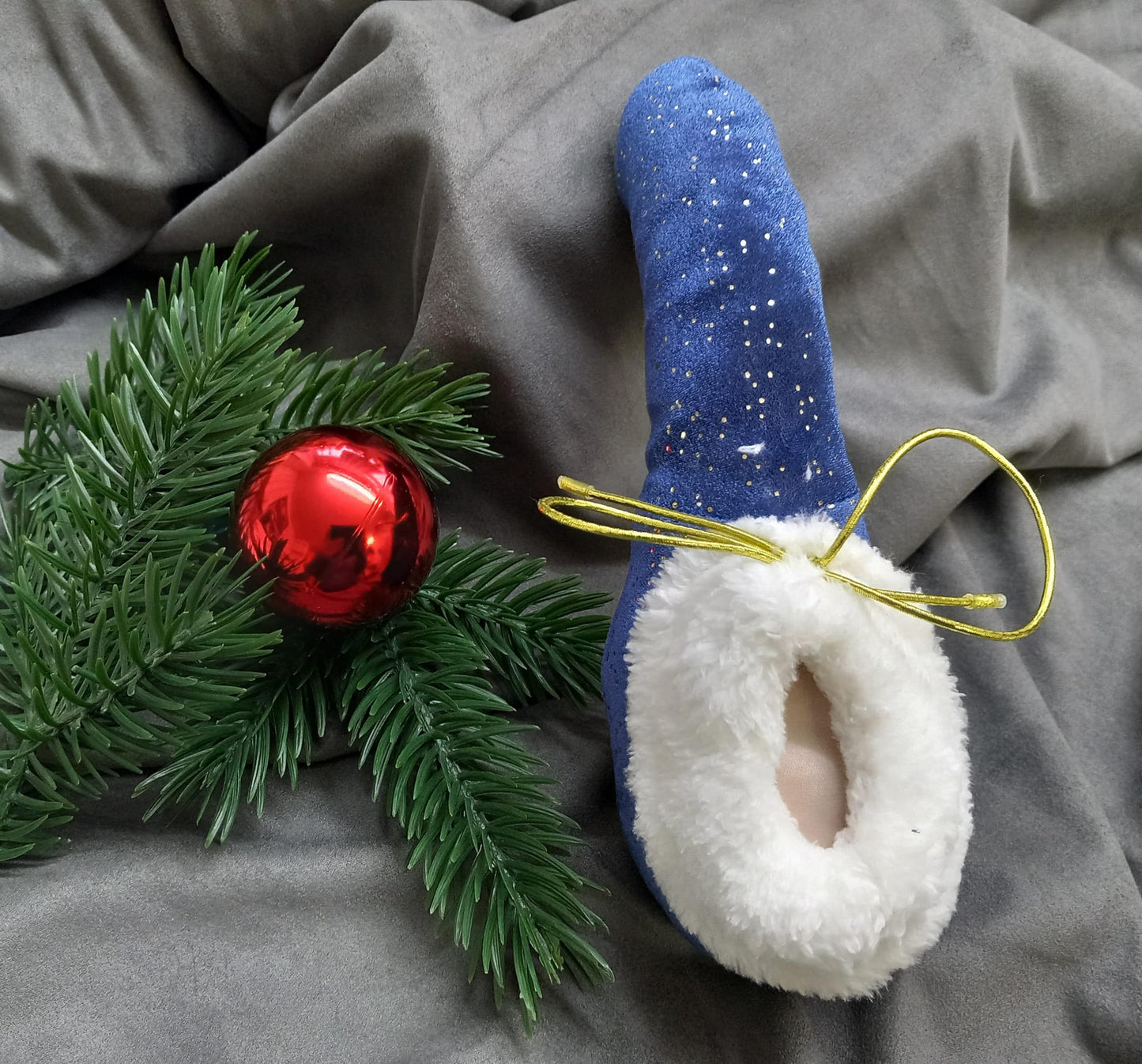 Santa Claus blue or green Lycra Velvet X - Mas Willy Pyjama with white Fur - YourSensualSecrets - YourSensualSecrets