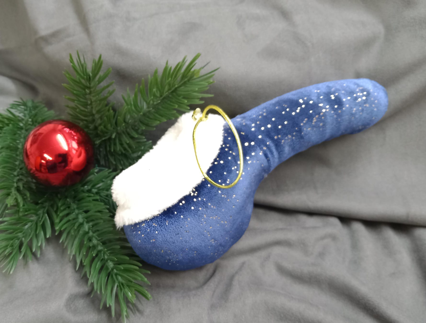 Santa Claus blue or green Lycra Velvet X - Mas Willy Pyjama with white Fur - YourSensualSecrets - YourSensualSecrets