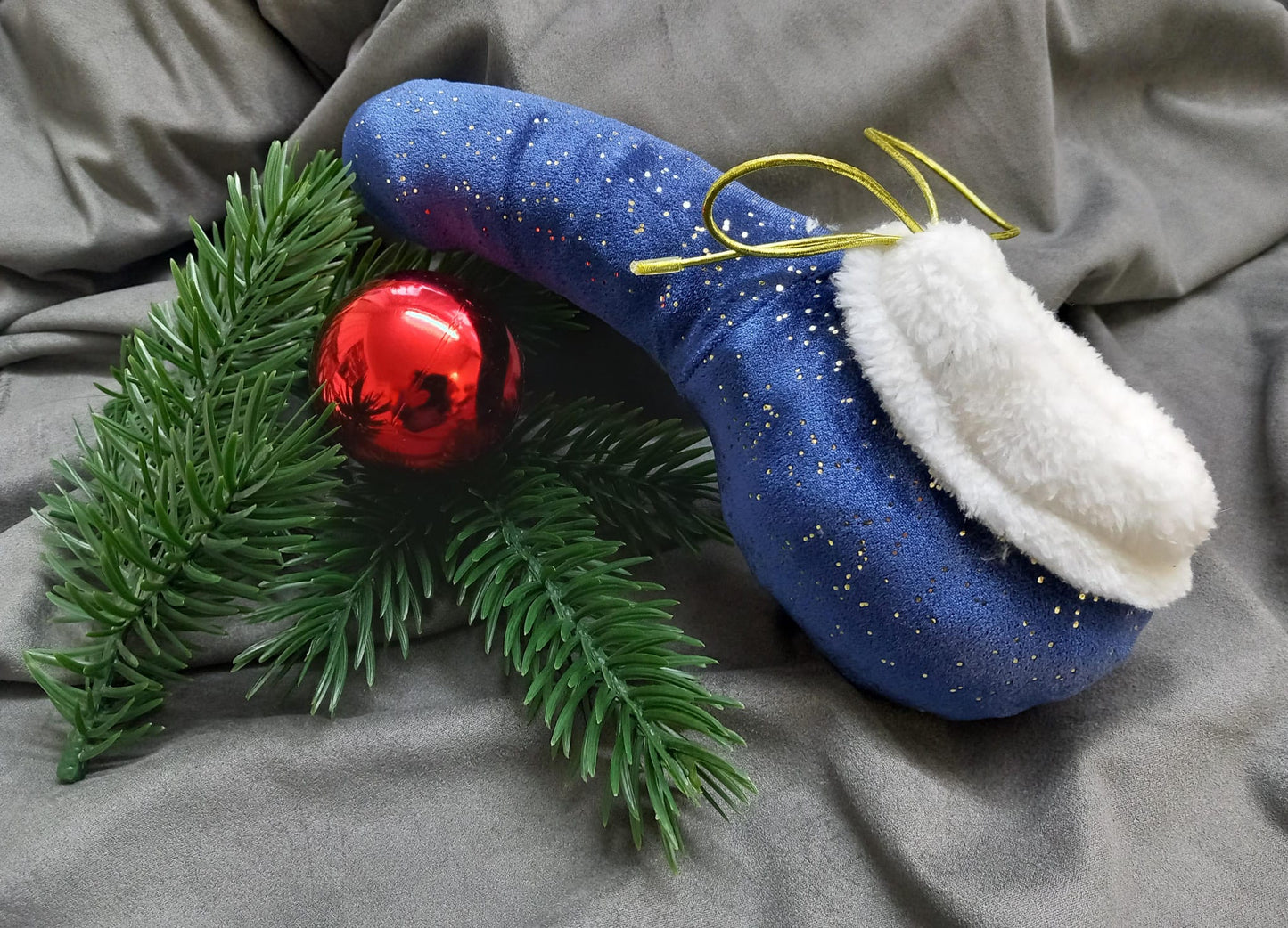 Santa Claus blue or green Lycra Velvet X - Mas Willy Pyjama with white Fur - YourSensualSecrets - YourSensualSecrets