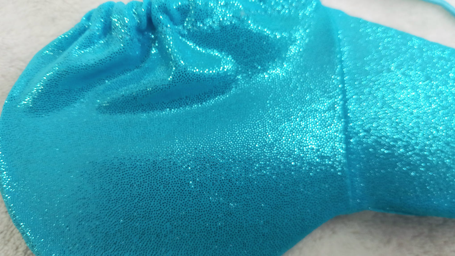 Penissocke, Lümmeltüte, Juwelensäckchen, hell türkis metallic Hodensack Willi Wärmer - SEXSENSE