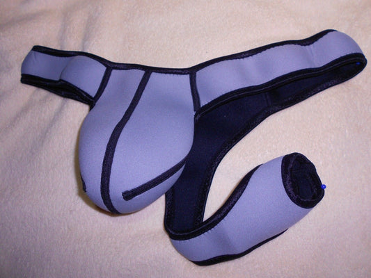 Lasso - G - String 3mm Neopren Grau sexy kinky Harness Gay Toy - SEXSENSE