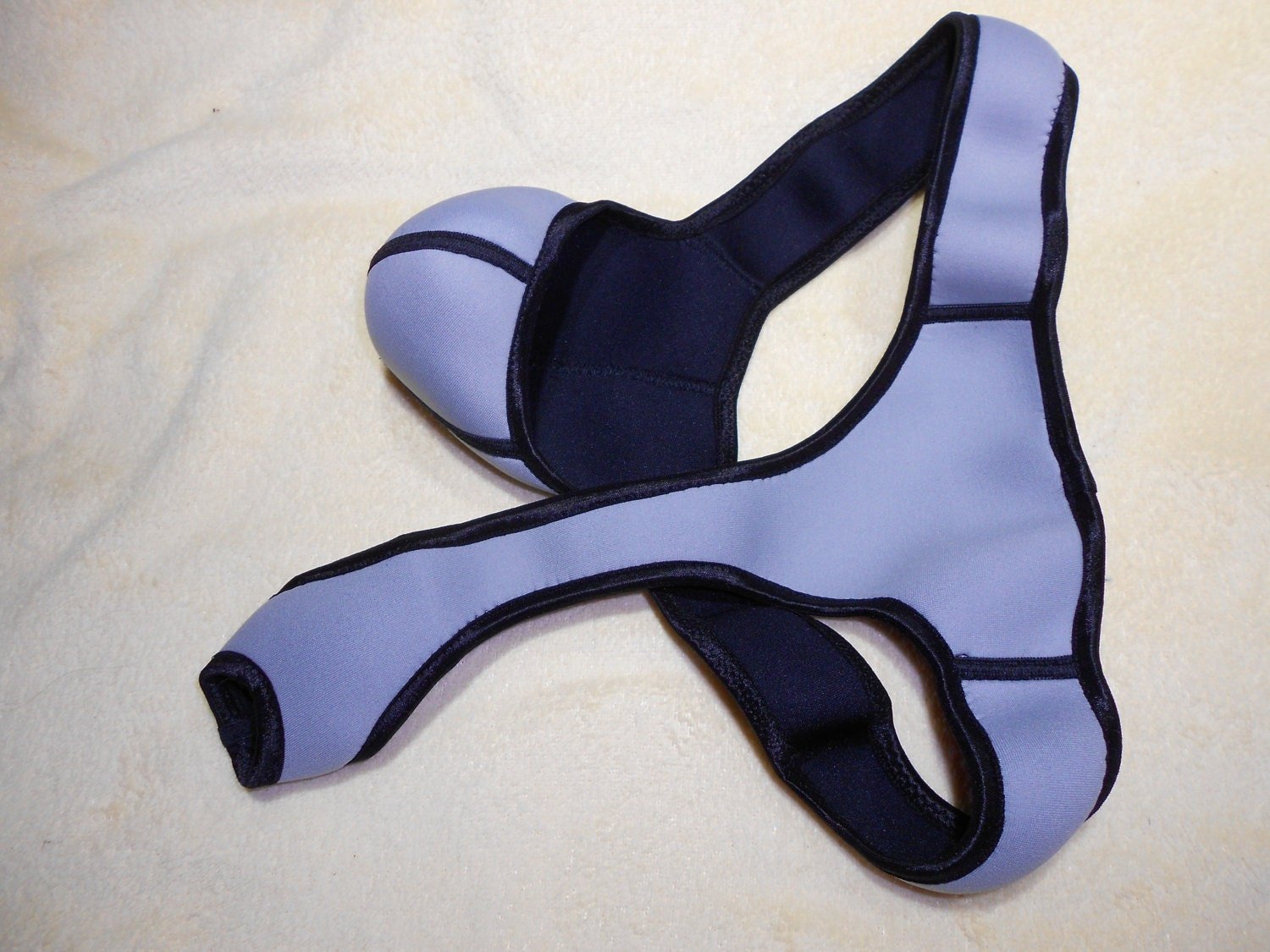 Lasso - G - String 3mm Neopren Grau sexy kinky Harness Gay Toy - SEXSENSE