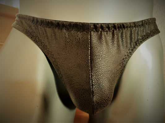 LETZTER ARTIKEL Leder Herren String Badehose Suede Waschleder in olivegrün - SEXSENSE