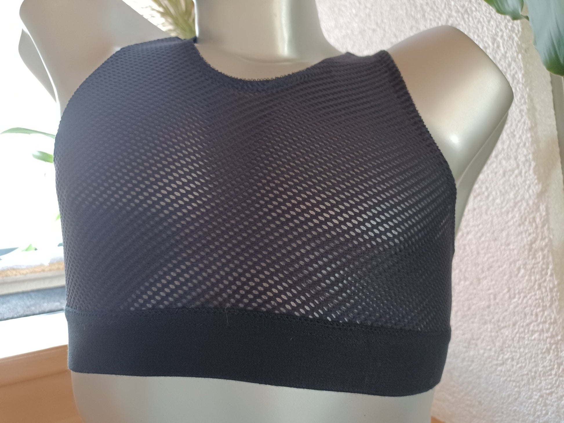 Herren Mesh Muscle - Shirt Bustier sportliche Unterwäsche elastischer schwarzer transparent - SEXSENSE
