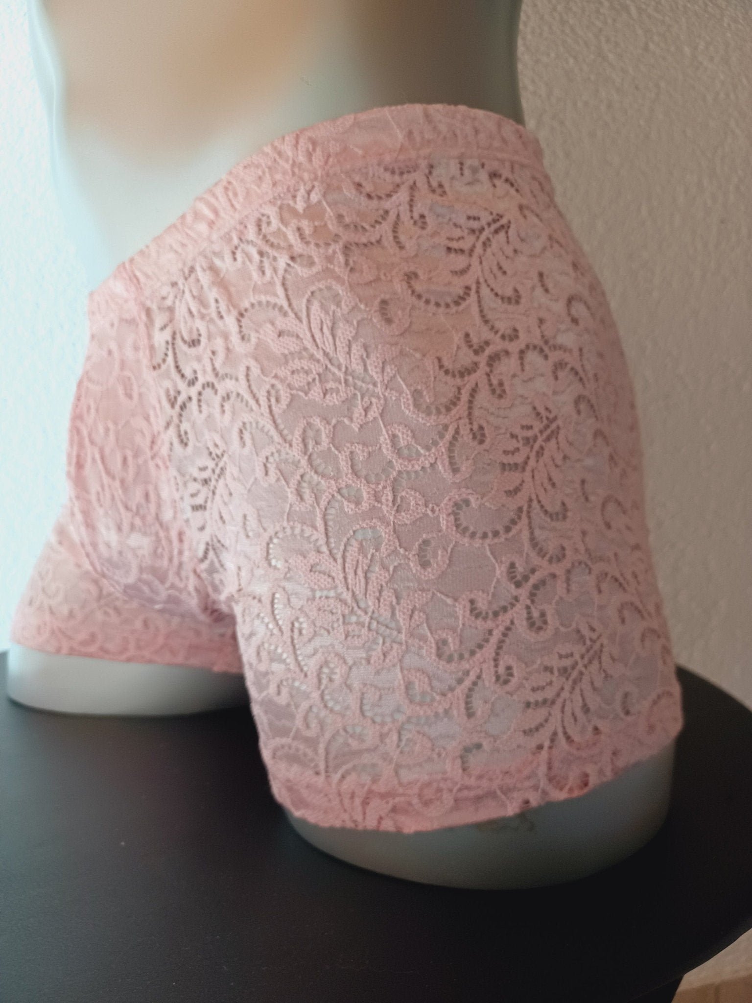 Boxershorts Spitze puder - rosa elastisch transparent enganliegend sexy - SEXSENSE