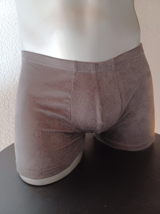 Wasch - Leder Boxer - Shorts Suede Badeshorts elastisches Antikleder grau - SEXSENSE