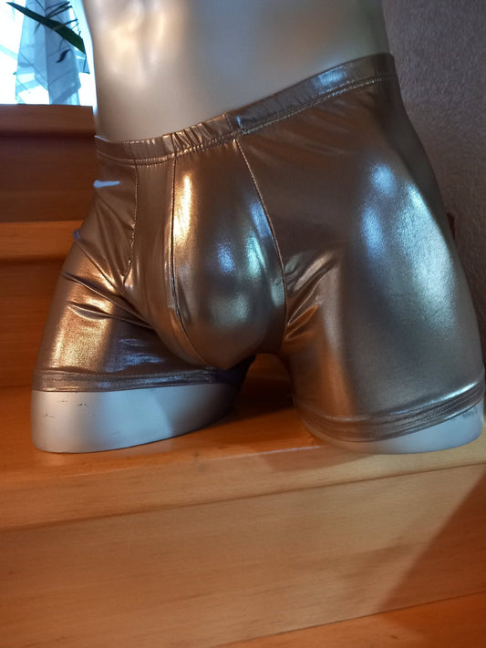 LETZTER ARTIKEL Boxershorts Badehose elastisches Lycra messingfarben hochglänzend - SEXSENSE