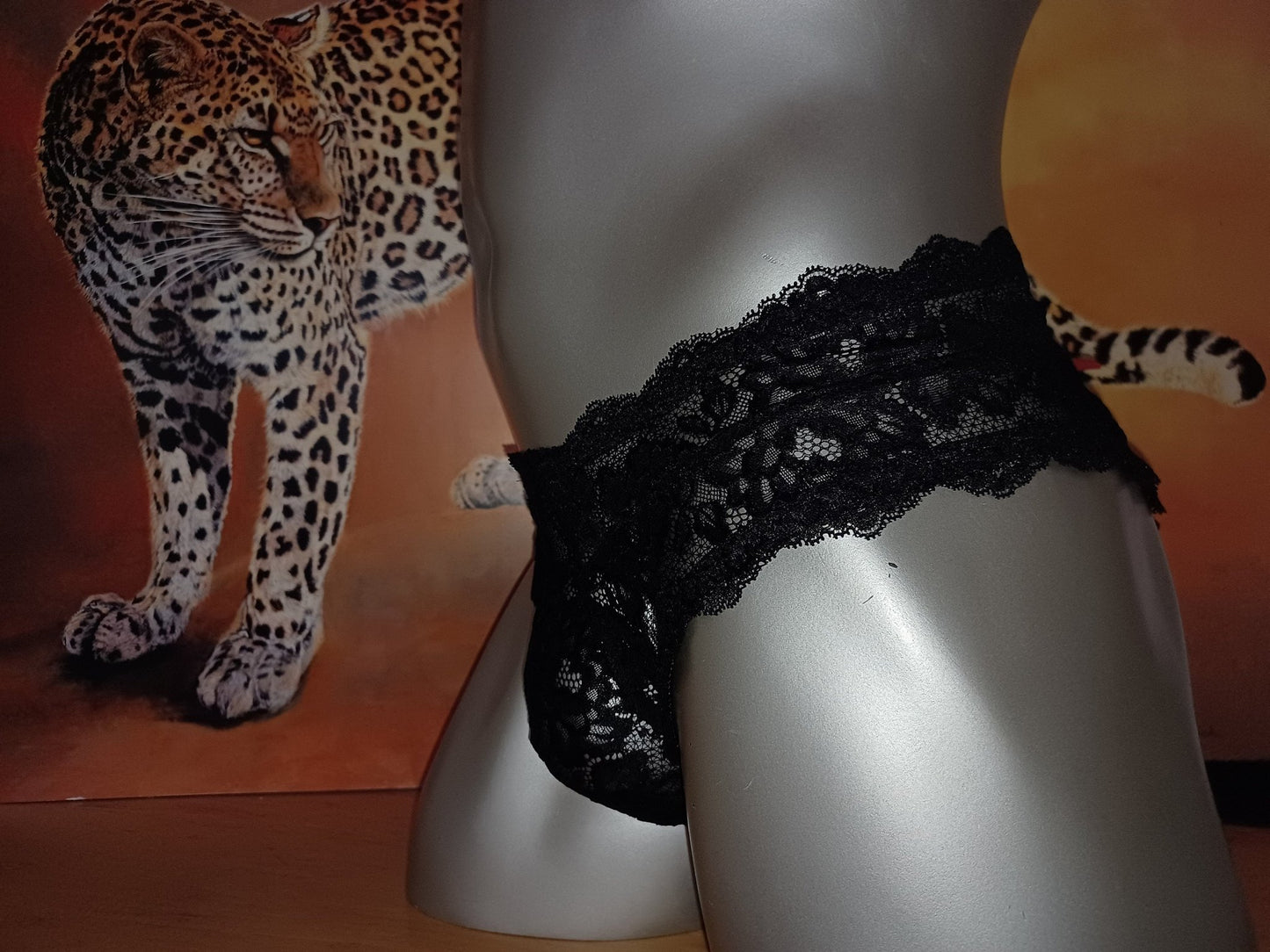 Herren Spitzen Slip Hipster Panty schwarz Femboy - SEXSENSE