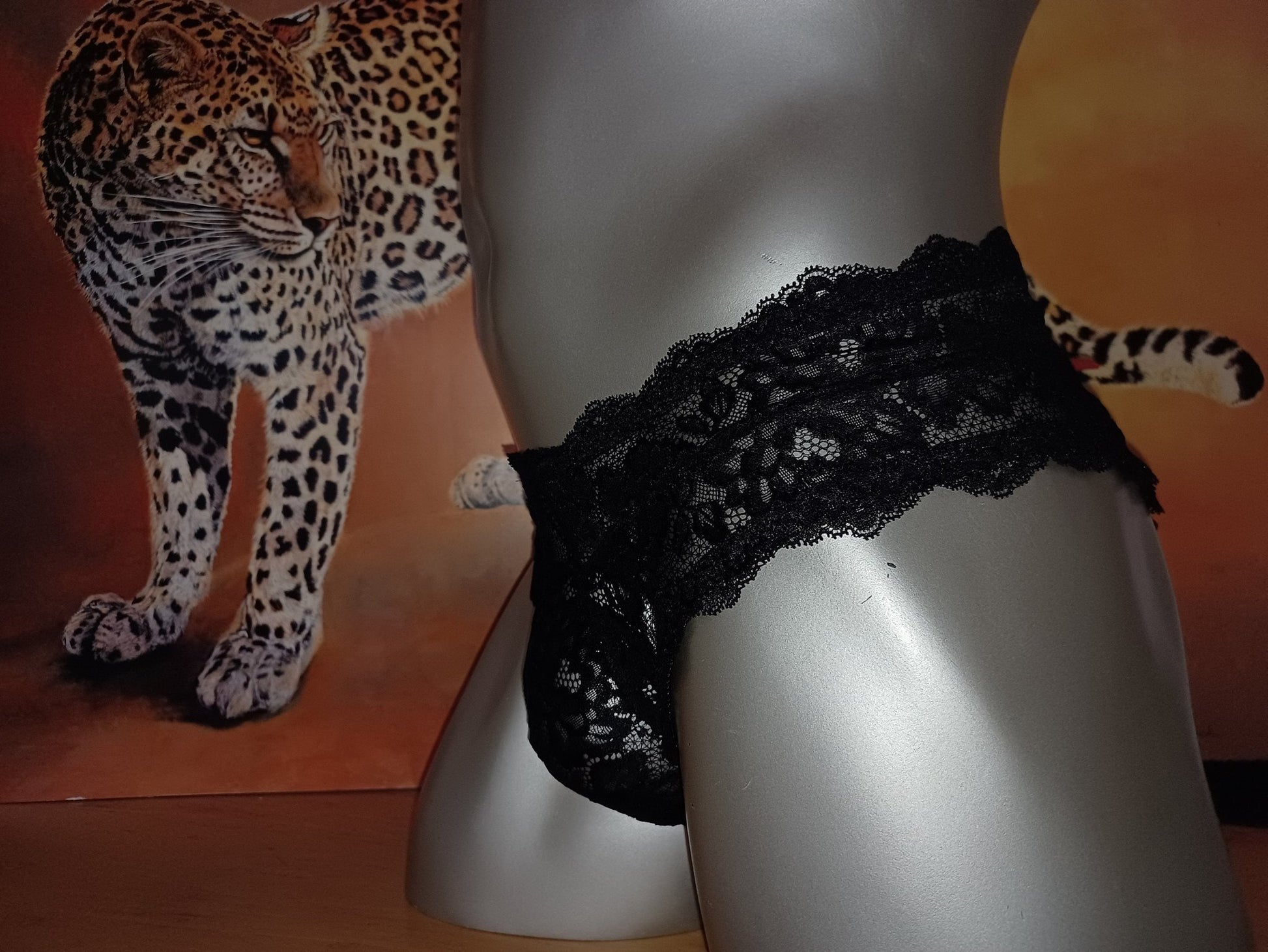 Herren Spitzen Slip Hipster Panty schwarz Femboy - SEXSENSE