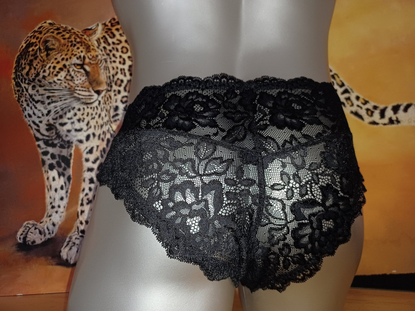 Herren Spitzen Slip Hipster Panty schwarz Femboy - SEXSENSE