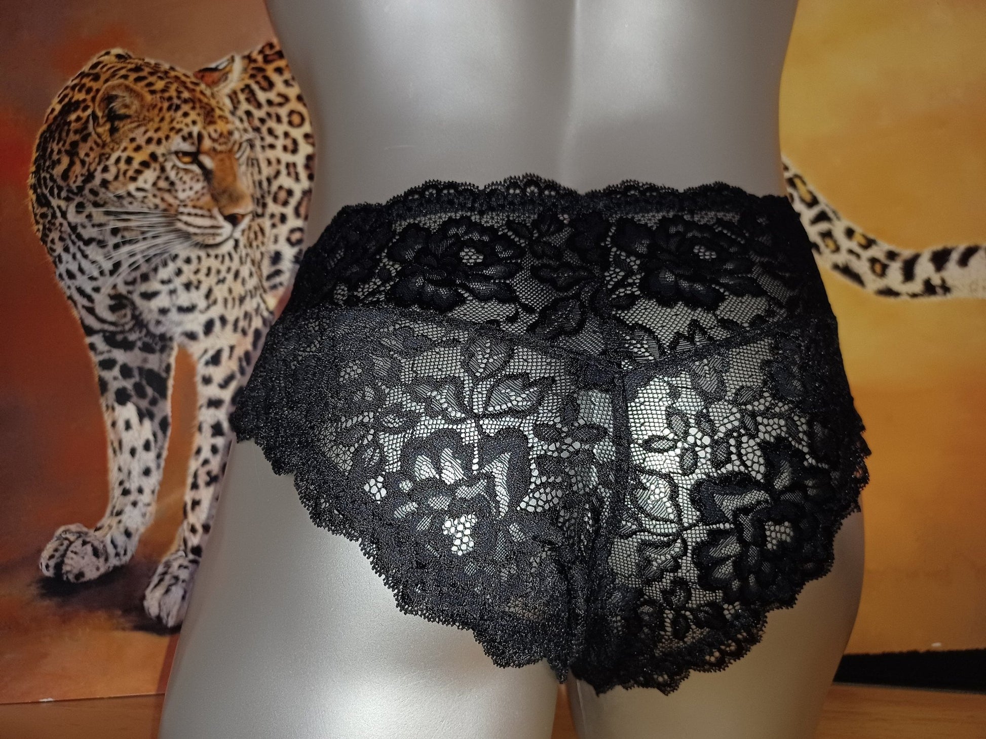 Herren Spitzen Slip Hipster Panty schwarz Femboy - SEXSENSE