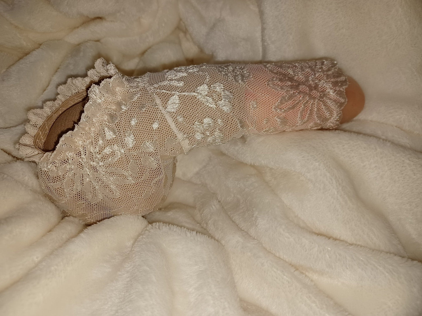 Penissocke Willi - Pyjama Juwelenbeutel Spitze Champagner Lolly - Bag - SEXSENSE