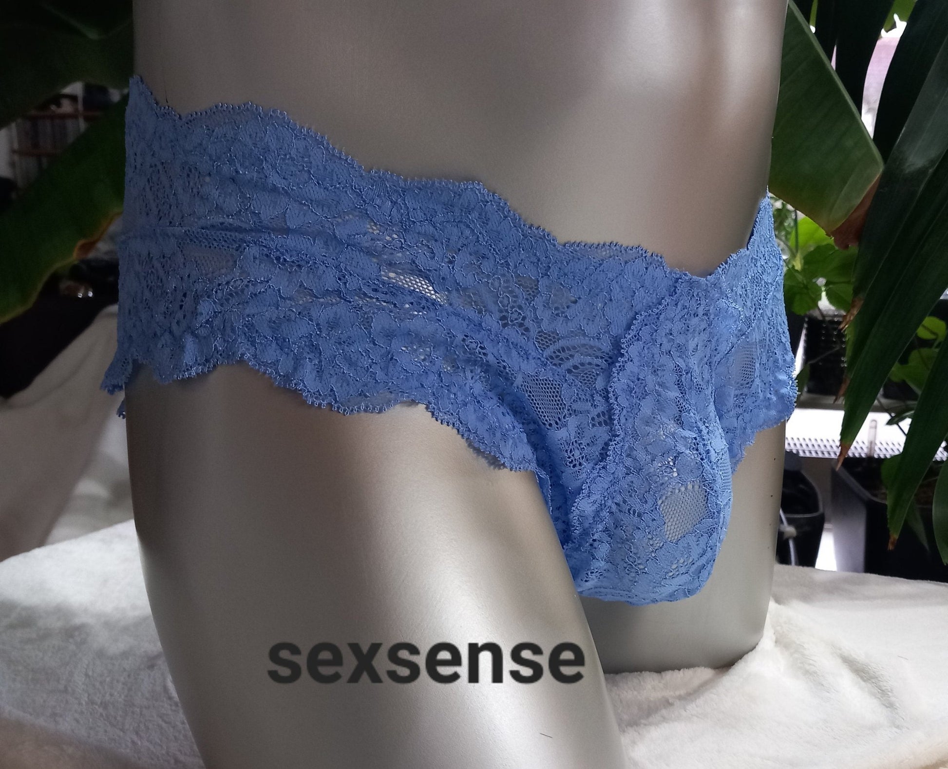 en femme Herren Slip Spitzen Hipster Panty himmelblau Femboy - SEXSENSE