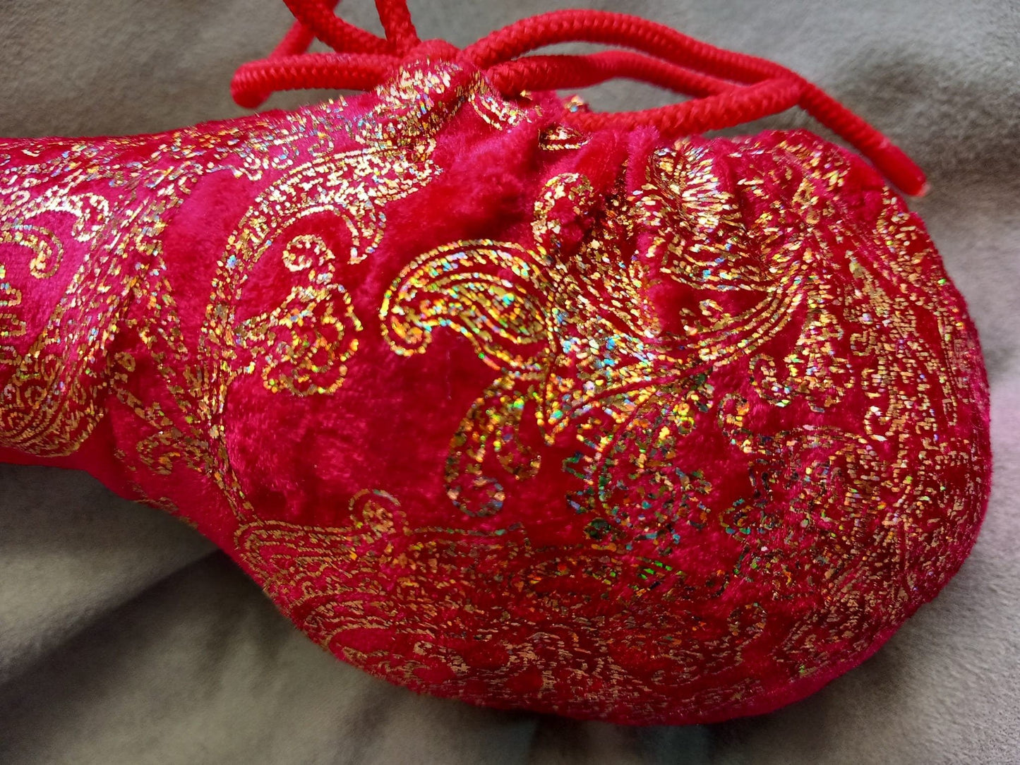 Penissocke Lümmeltüte Juwelensäckchen roter Samt Lycra mit Gold Willy Pyjama Arabische Nächte - SEXSENSE