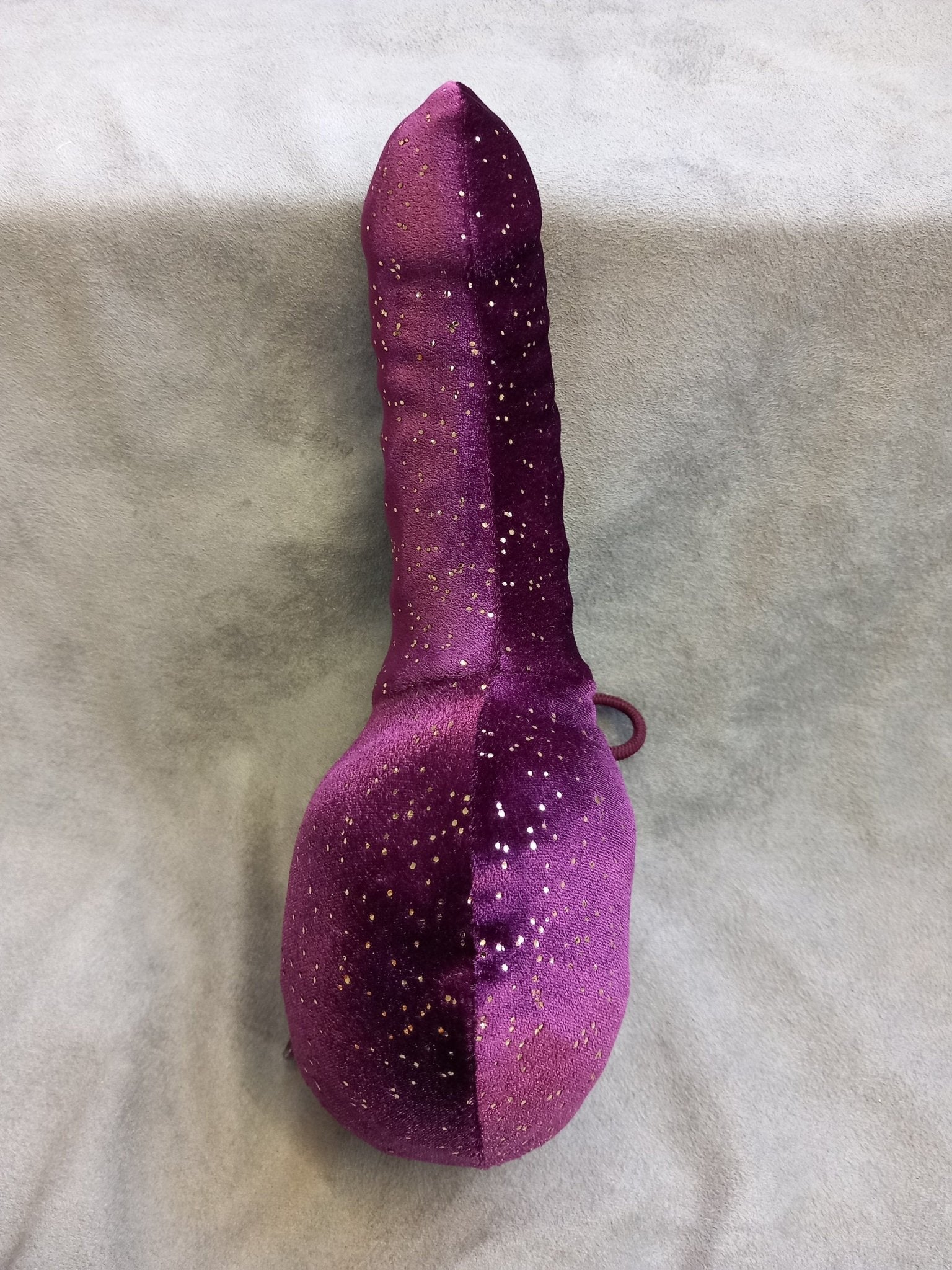 Penissocke Lümmeltüte Juwelensäckchen lila Samt mit Goldglimmer Sleeve elastische Lycra - SEXSENSE