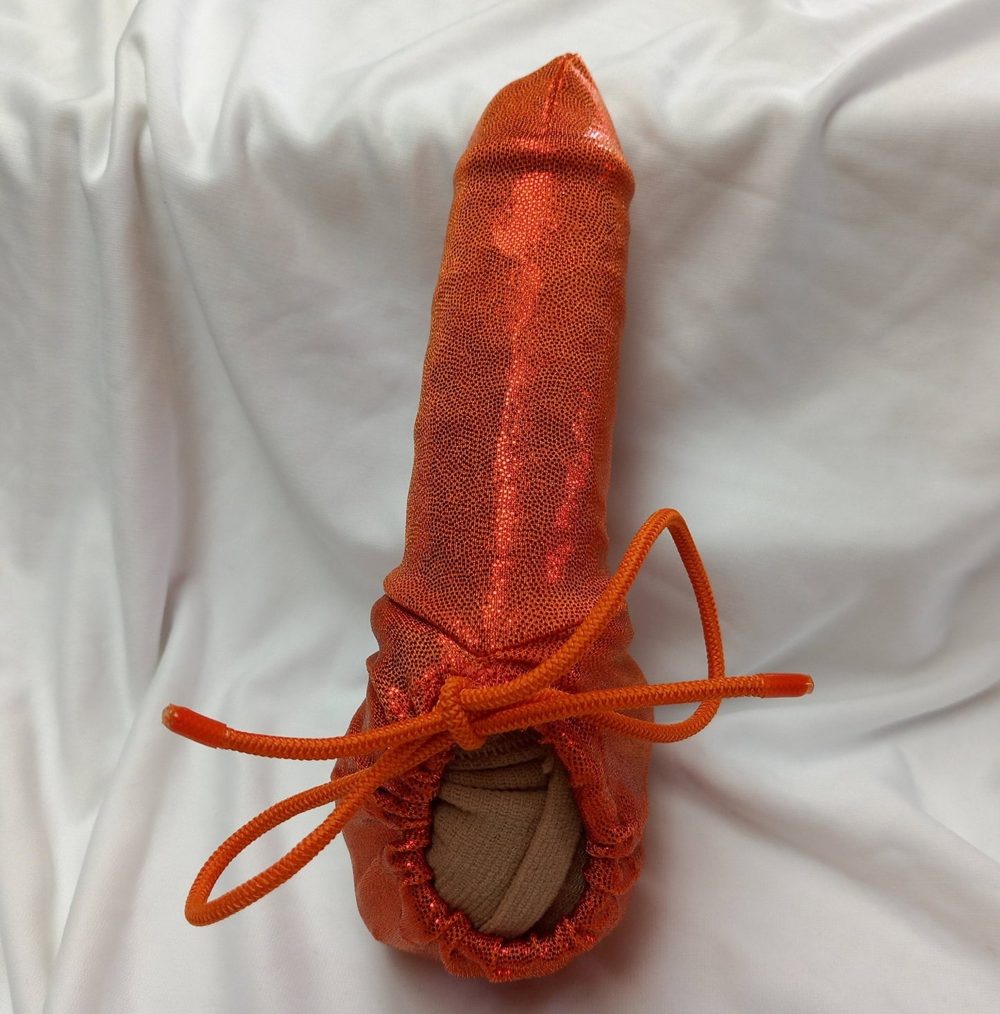 Penissocke Lümmeltüte Juwelensäckchen orange Metallic Lycra erotisch Sleeve - SEXSENSE