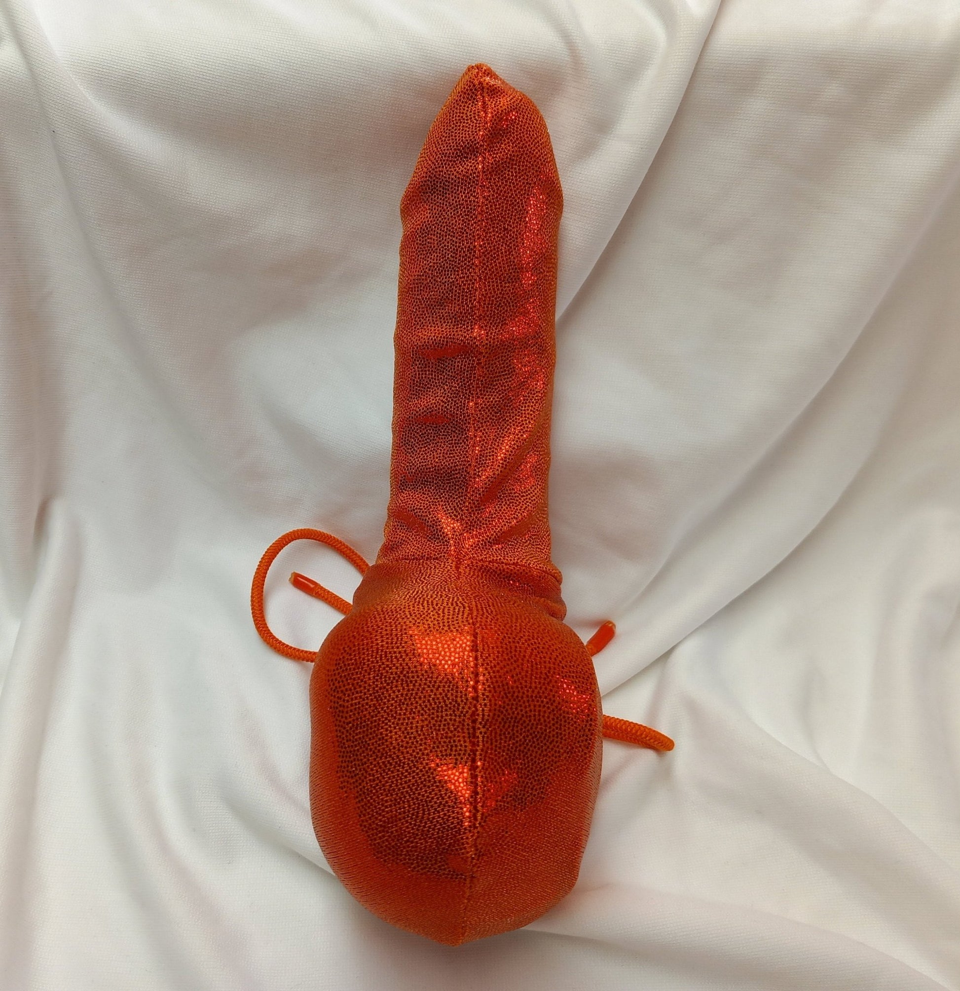 Penissocke Lümmeltüte Juwelensäckchen orange Metallic Lycra erotisch Sleeve - SEXSENSE