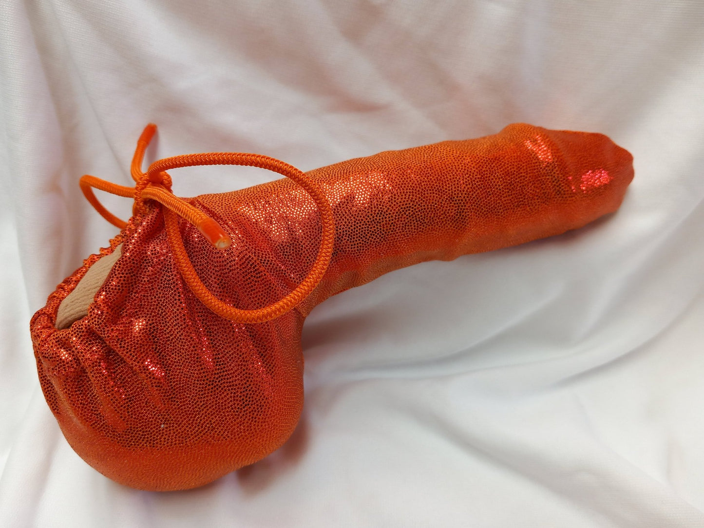 Penissocke Lümmeltüte Juwelensäckchen orange Metallic Lycra erotisch Sleeve - SEXSENSE