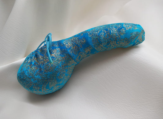 Penissocke Juwelensäckchen blauer Samt mit Gold Hodensack Eierwärmer Willy Pyjama - SEXSENSE