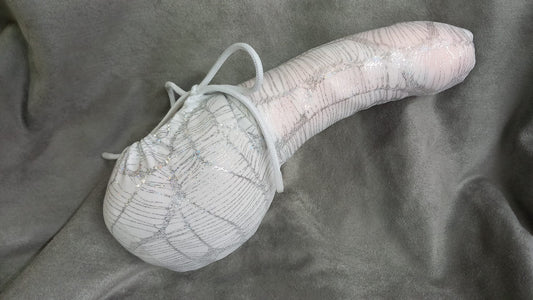 Penissocke Lümmeltüte Juwelensäckchen weiß mit Silber Hologramm Sackhalter Willy - Pyjama - SEXSENSE