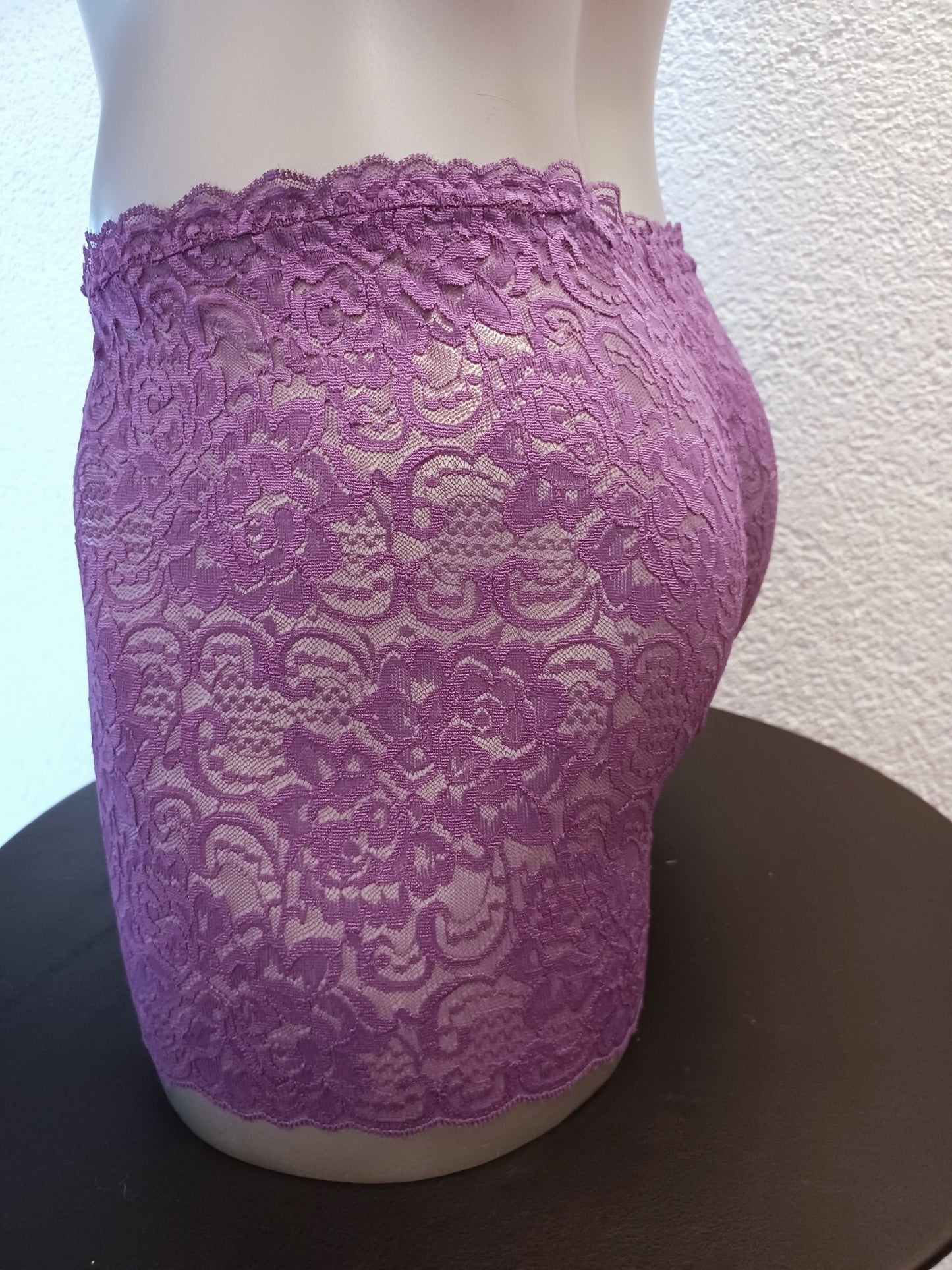 Boxershorts elastische mika - lila Spitze transparent feminin - SEXSENSE