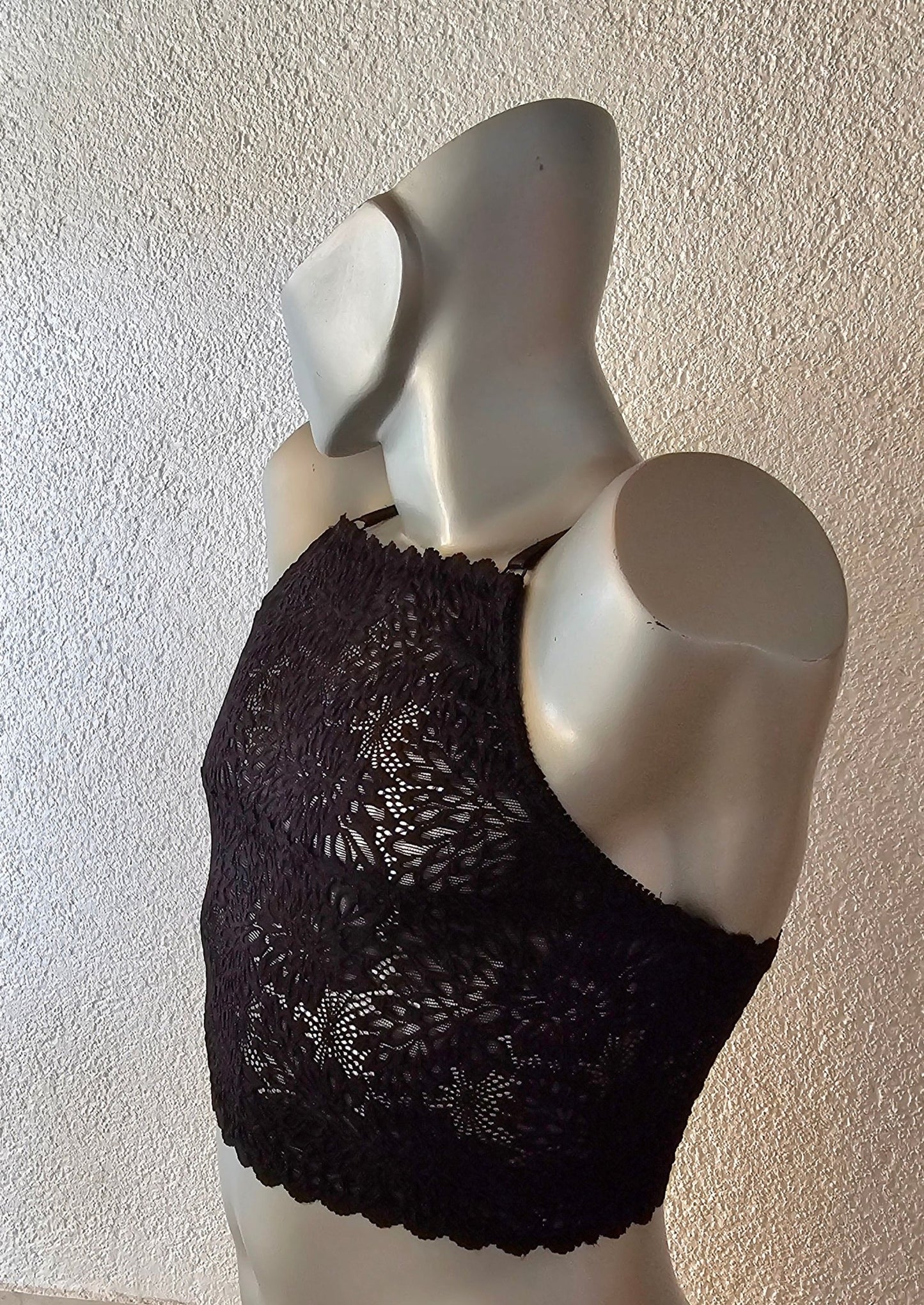 Herren Muscle - Shirt Bustier sportliche Unterwäsche elastische schwarze transparente Spitze - SEXSENSE