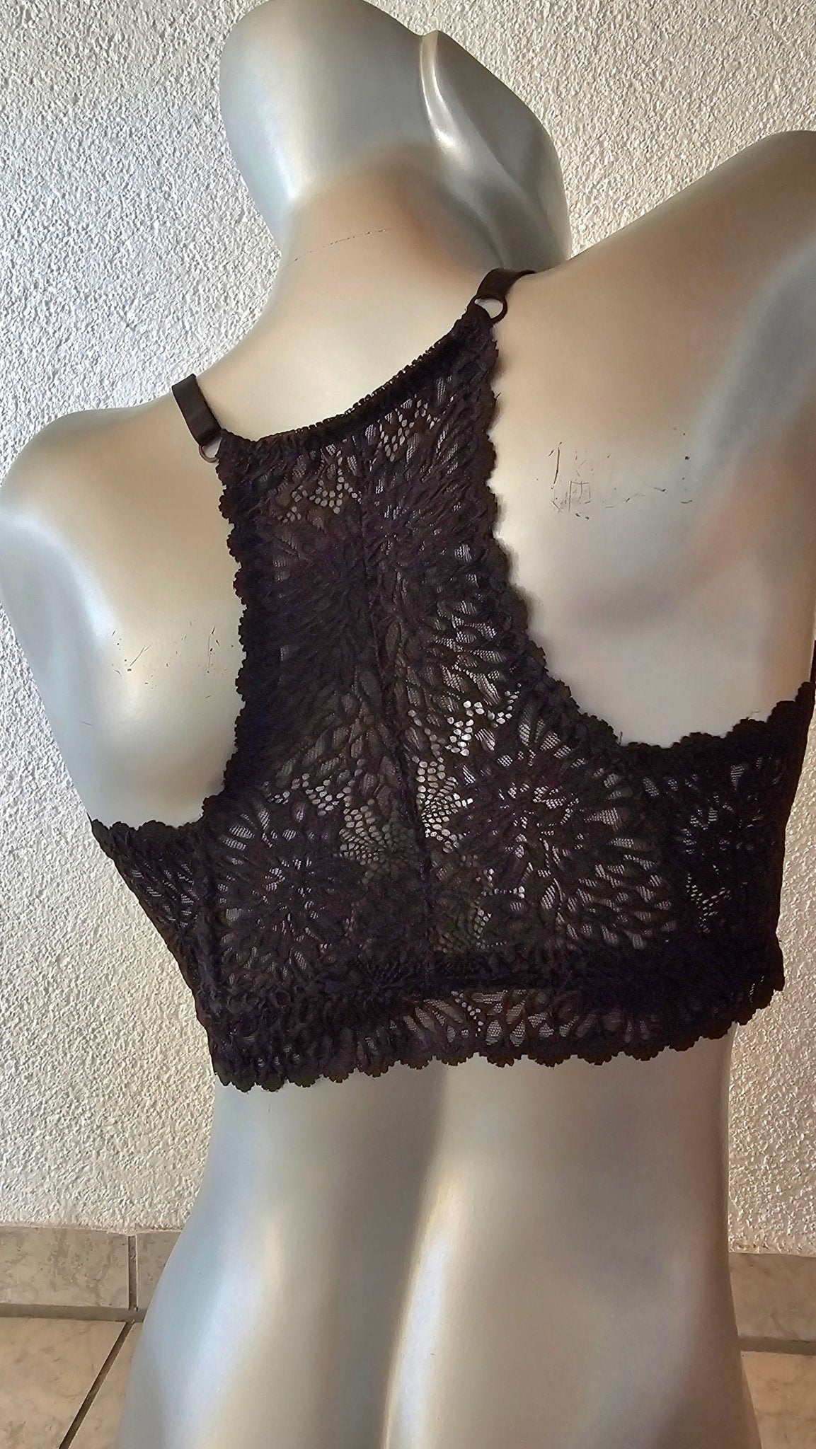 Herren Muscle - Shirt Bustier sportliche Unterwäsche elastische schwarze transparente Spitze - SEXSENSE