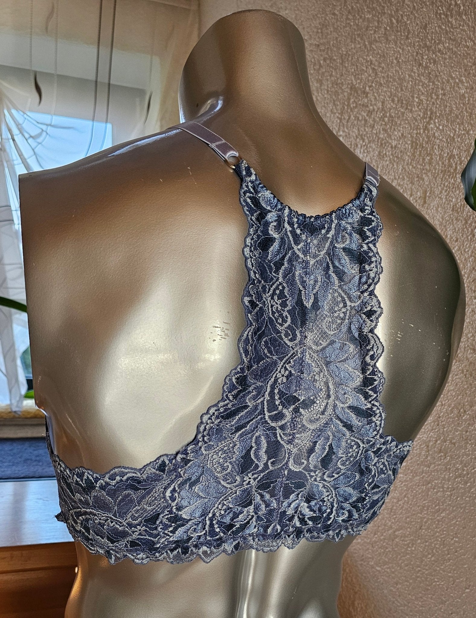 Herren Muscle - Shirt Bustier sportliche Unterwäsche elastische jeans farbene transparente Spitze - SEXSENSE
