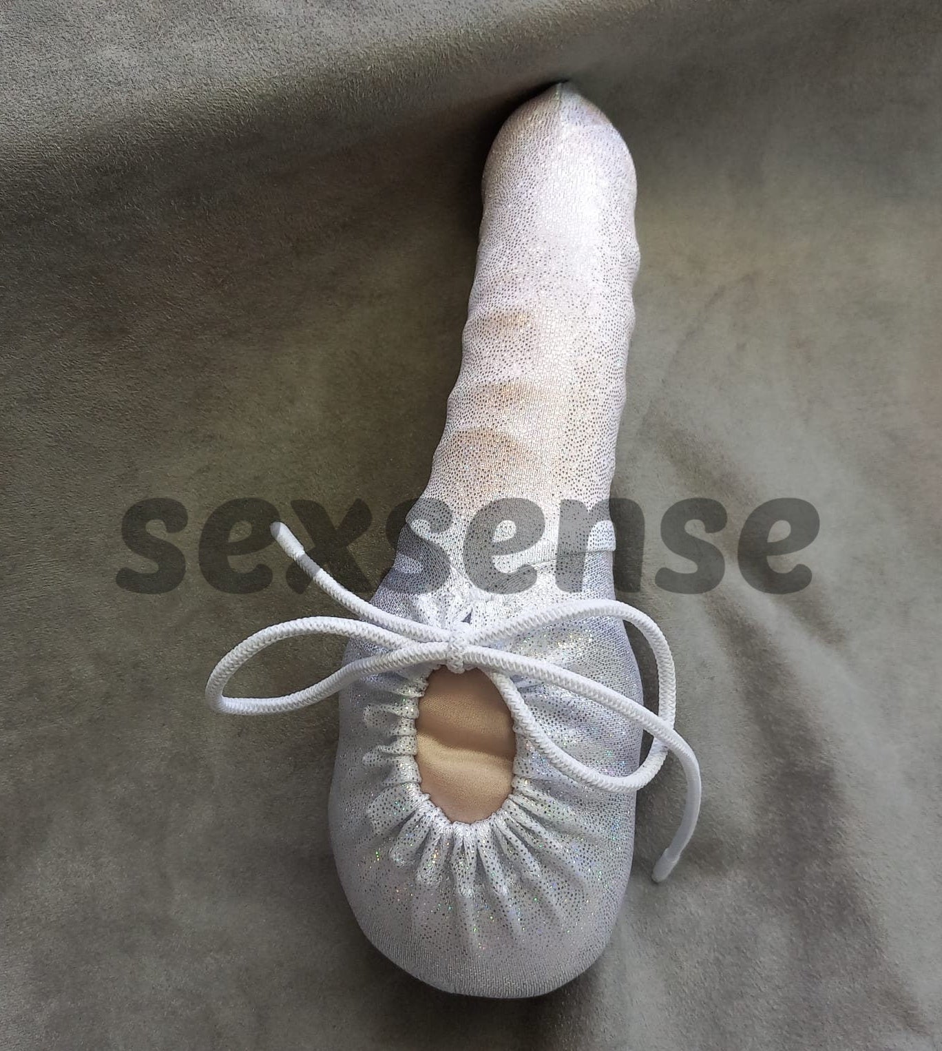 Penissocke Lümmeltüte Juwelensäckchen weißer Lycra mit Hologramm Glitter Onesleeve - SEXSENSE