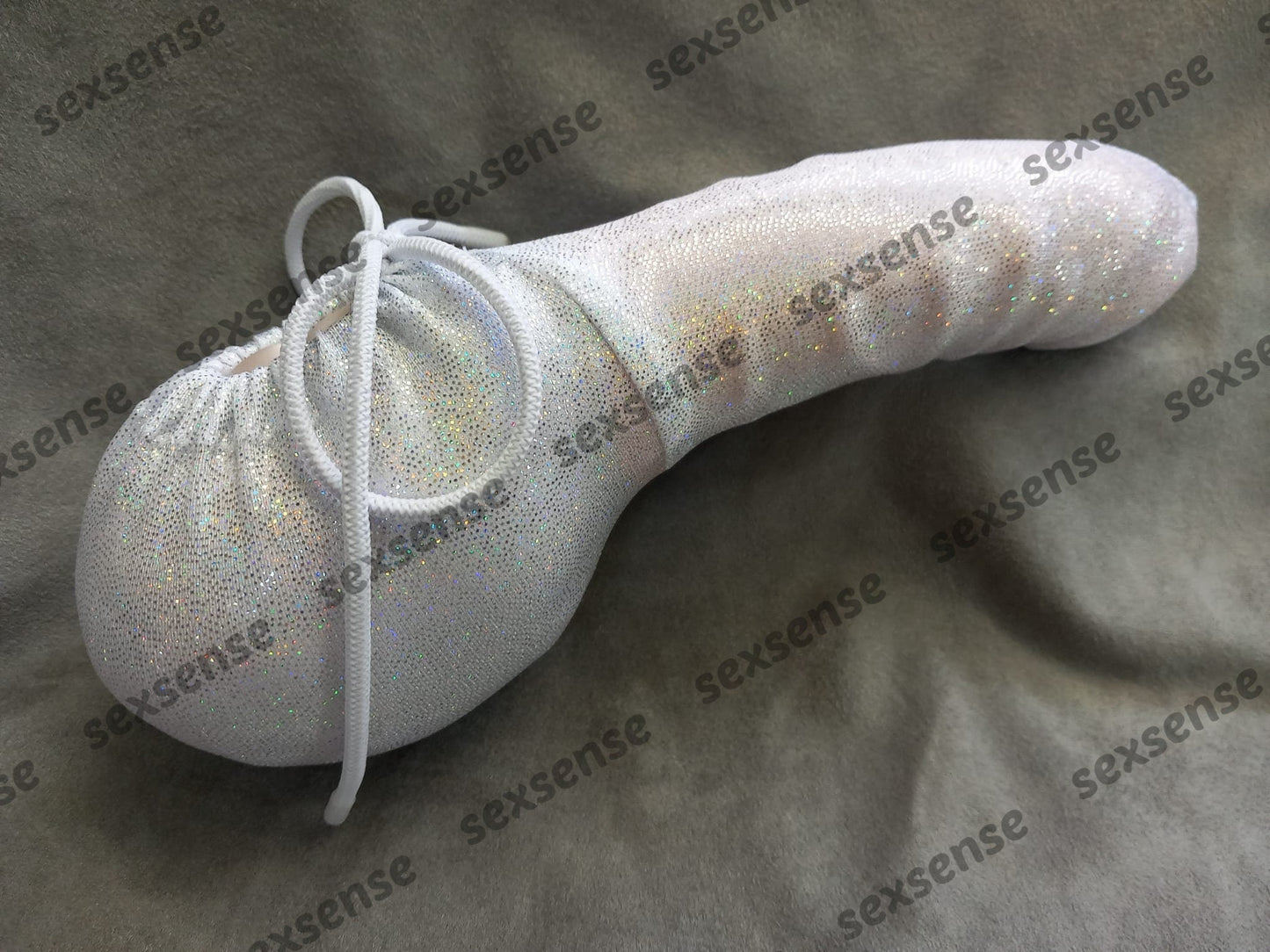 Penissocke Lümmeltüte Juwelensäckchen weißer Lycra mit Hologramm Glitter Onesleeve - SEXSENSE