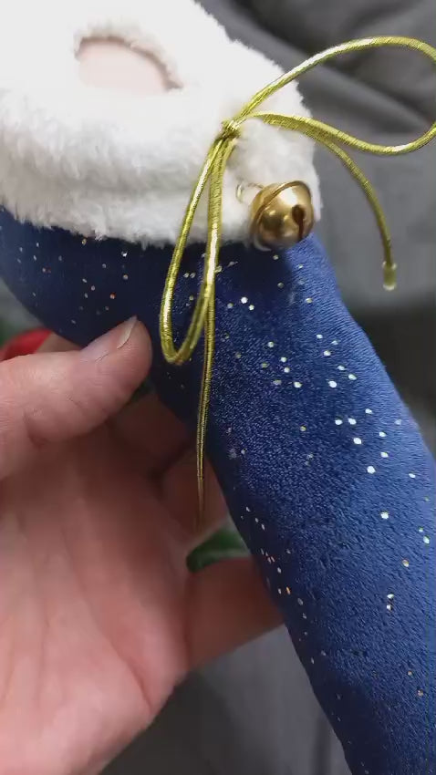 Santa Claus blue or green Lycra Velvet X-Mas Willy Pyjama with white Fur - YourSensualSecrets