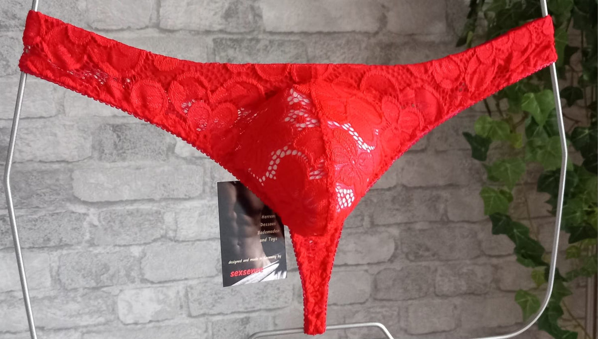 Spitzen String mit Push-Up in rot neues Design - YourSensualSecrets