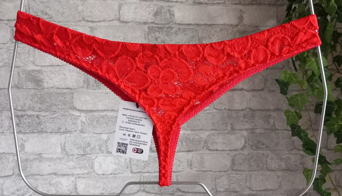 Spitzen String mit Push-Up in rot neues Design - YourSensualSecrets